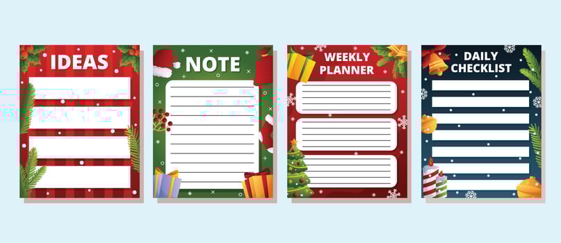 Journal Template Christmas vector