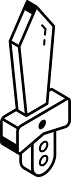 Modern isometric icon of a sword vector