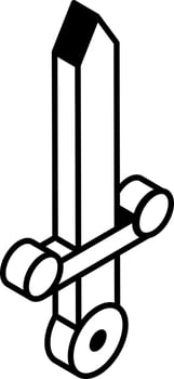 Trendy line icon of a sword vector