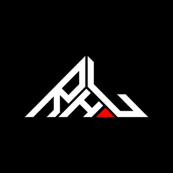 RHL letter logo creative design with vector graphic, RHL simple and modern logo in triangle shape.