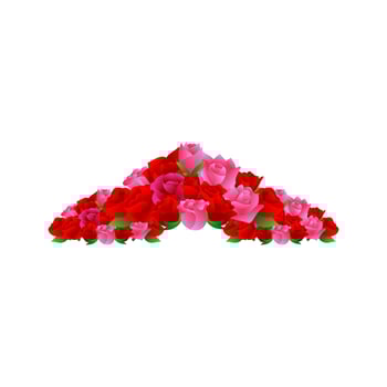 Rose flower ornament. Rose flower decoration. Rose flower wedding ornament template. Rose flower vector illustration
