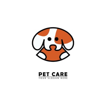 abstract little dog logo icon vector