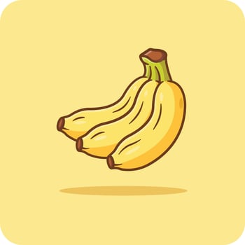 Bananas bunch fruit, yellow color. vector