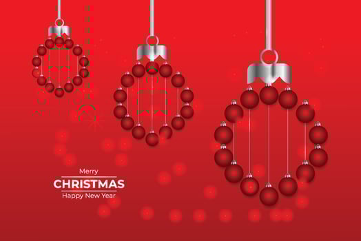 Red Christmas and New Year Typographical on white background with winter landscape Horizontal new year background, headers, posters, cards, website.Vector illustration vector