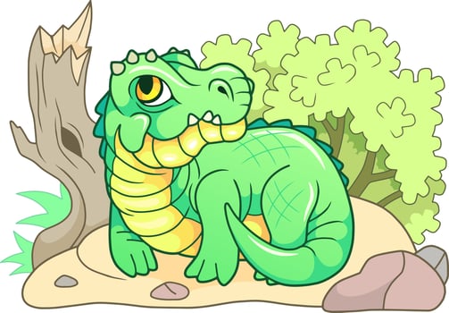 cute cartoon crocodile vector
