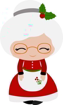 Cute mrs Santa Claus illustration vector