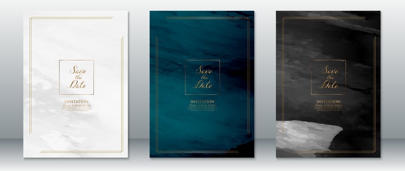 Wedding invitation card template elegant background vector