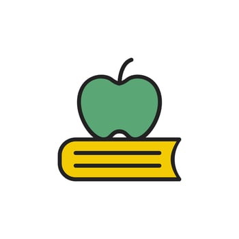 Apple on Book Icon Design Vector
