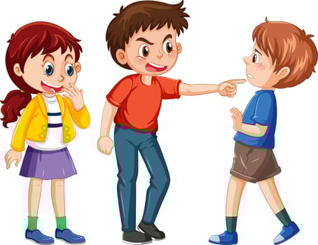 A boy get bullied by his friends vector