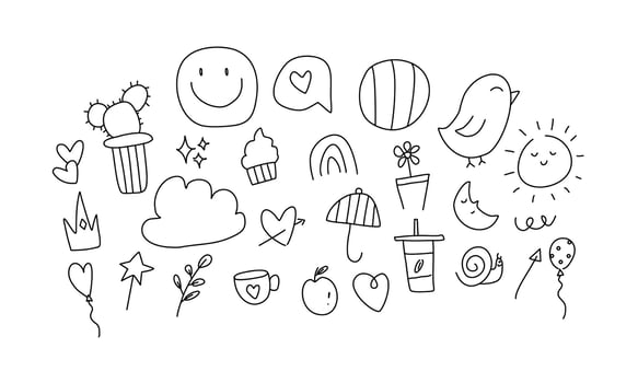 cute abstract doodle design vector