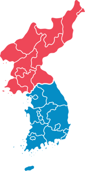 doodle freehand drawing of korea map. png