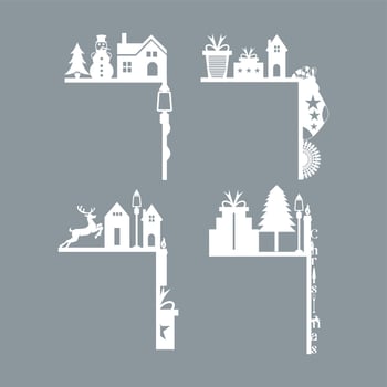 Laser Cut Christmas Door Corner. vector