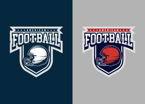 Rugby and football logotype. Sport modern logo and symbol illustration. Minimalist team sport design. Vector eps 10.