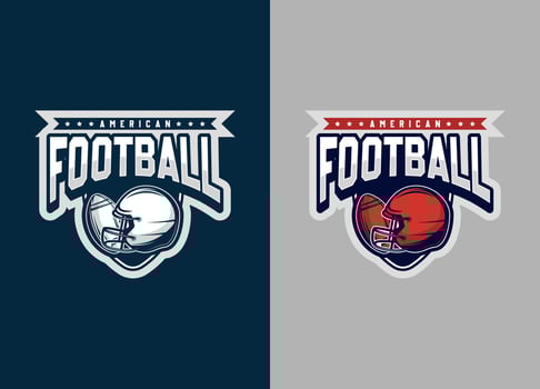 Rugby and football logotype. Sport modern logo and symbol illustration. Minimalist team sport design. Vector eps 10.