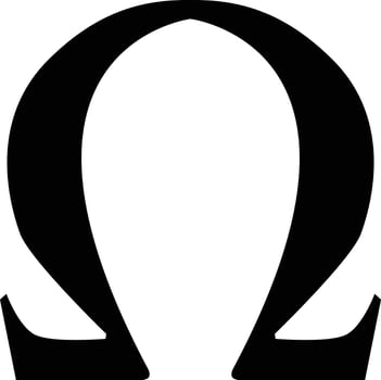 Omega greek letter icon on white background. Omega symbol. Omega uppercase sign. flat style. vector