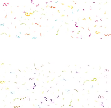Colorful Confetti. Vector Festive Illustration of Falling Shiny Confetti Isolated on Transparent White Background. Holiday Decorative Tinsel Element for Design