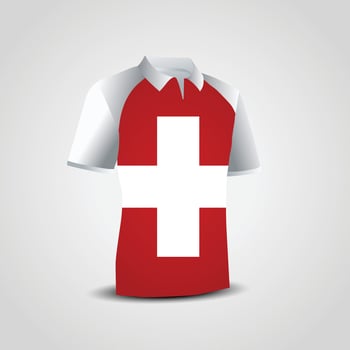 Switzerland Flag on T-shirt vector