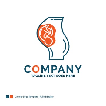 pregnancy. pregnant. baby. obstetrics. Mother Logo Design. Blue and Orange Brand Name Design. Place for Tagline. Business Logo template. vector