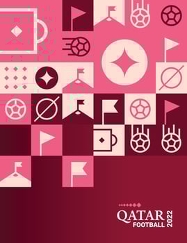 Geometric Poster Football Doha Qatar 2022 Creative. Soccer Web Flyer Template Background vector