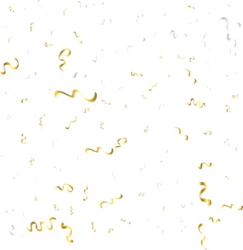Gold Confetti Isolated On White Background. Celebrate Vector Illustration