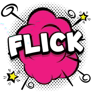 flick Comic bright template with speech bubbles on colorful frames vector