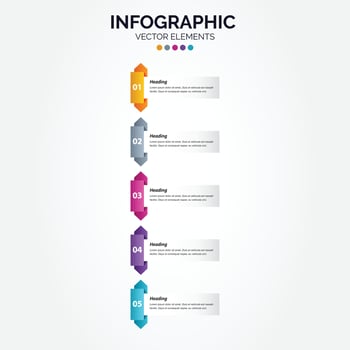 Business Vertical Infographic template. Thin line design with numbers 5 options or steps. vector