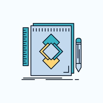 design. Tool. identity. draw. development Flat Icon. green and Yellow sign and symbols for website and Mobile appliation. vector illustration