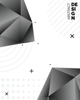 Vector set of faceted 3d crystal colorful shapes. banners. Faceted 3d shapes. crystal banners