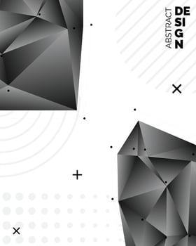 Vector set of faceted 3d crystal colorful shapes. banners. Faceted 3d shapes. crystal banners