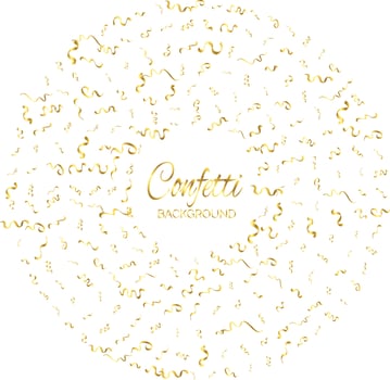 Golden confetti isolated. Festive background. Vector illustration