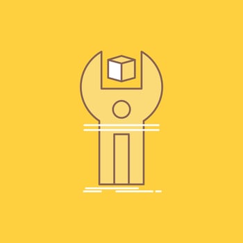 SDK. App. development. kit. programming Flat Line Filled Icon. Beautiful Logo button over yellow background for UI and UX. website or mobile application vector