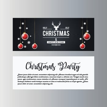 Christmas Banner with Elegant Decoration vector