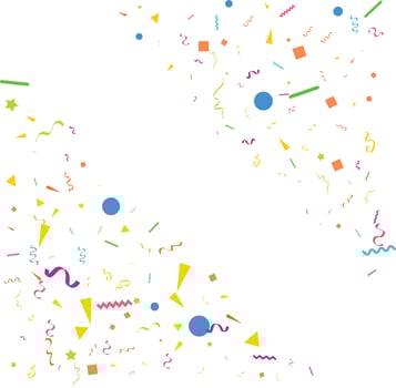 confetti concept design template holiday Happy Day. White Background Celebration Vector illustration.