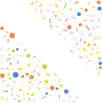 confetti concept design template holiday Happy Day. White Background Celebration Vector illustration.