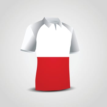 Poland Flag on T-shirt vector