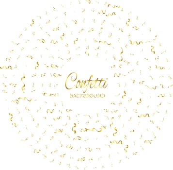Golden confetti isolated. Festive background. Vector illustration