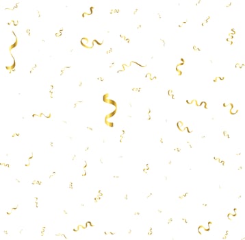 Gold Confetti Isolated On White Background. Celebrate Vector Illustration