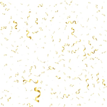 Golden confetti isolated. Festive background. Vector illustration