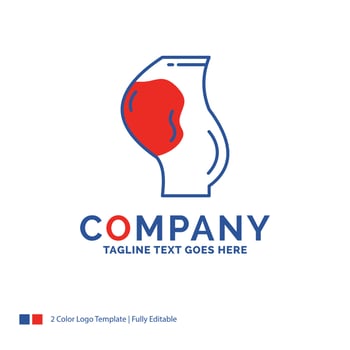 Company Name Logo Design For pregnancy. pregnant. baby. obstetrics. fetus. Blue and red Brand Name Design with place for Tagline. Abstract Creative Logo template for Small and Large Business. vector