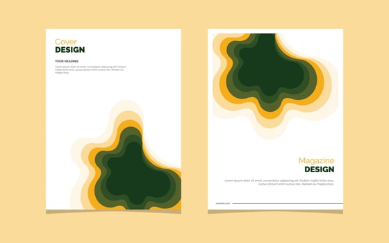 Creative Papercut Magzine Cover design. Poster Teamplate Set vector