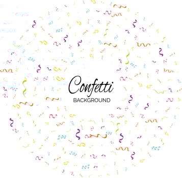 Colorful Confetti. Vector Festive Illustration of Falling Shiny Confetti Isolated on Transparent White Background. Holiday Decorative Tinsel Element for Design