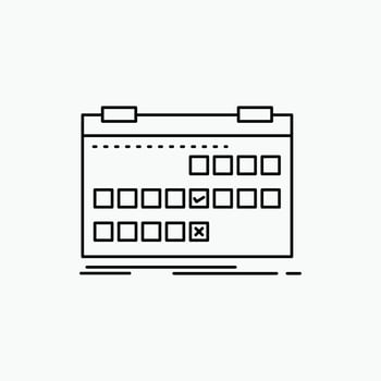 Calendar. date. event. release. schedule Line Icon. Vector isolated illustration