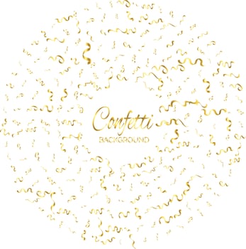 Gold Confetti Isolated On White Background. Celebrate Vector Illustration