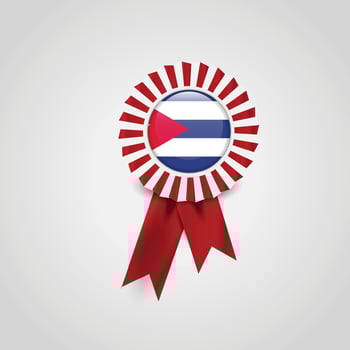 Cuba Flag Ribbon Banner Badge vector