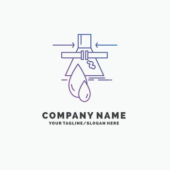 Chemical. Leak. Detection. Factory. pollution Purple Business Logo Template. Place for Tagline vector