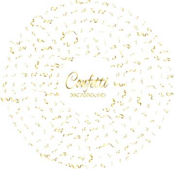 Gold Confetti Isolated On White Background. Celebrate Vector Illustration