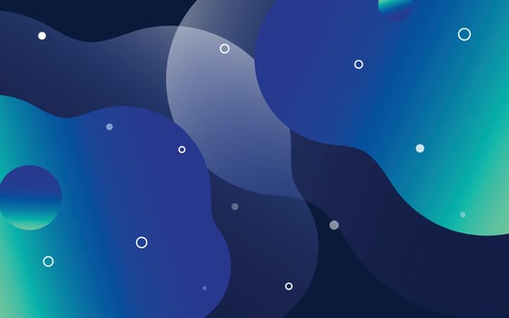 Floating liquid blobs. Abstract colorful banner with fluid shapes. Futuristic composition with bubbles. 3D vector illustration for advertising. marketing or presentation