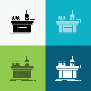 Biology. chemistry. lab. laboratory. production Icon Over Various Background. glyph style design. designed for web and app. Eps 10 vector illustration