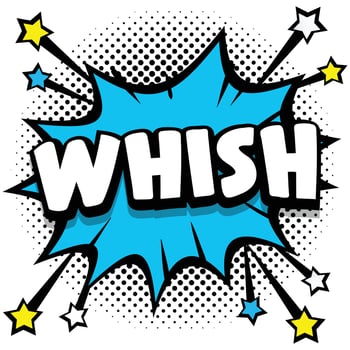 whish Pop art comic speech bubbles book sound effects vector