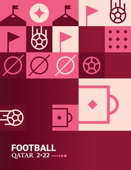 Geometric Poster Football Doha Qatar 2022 Creative. Soccer Web Flyer Template Background vector